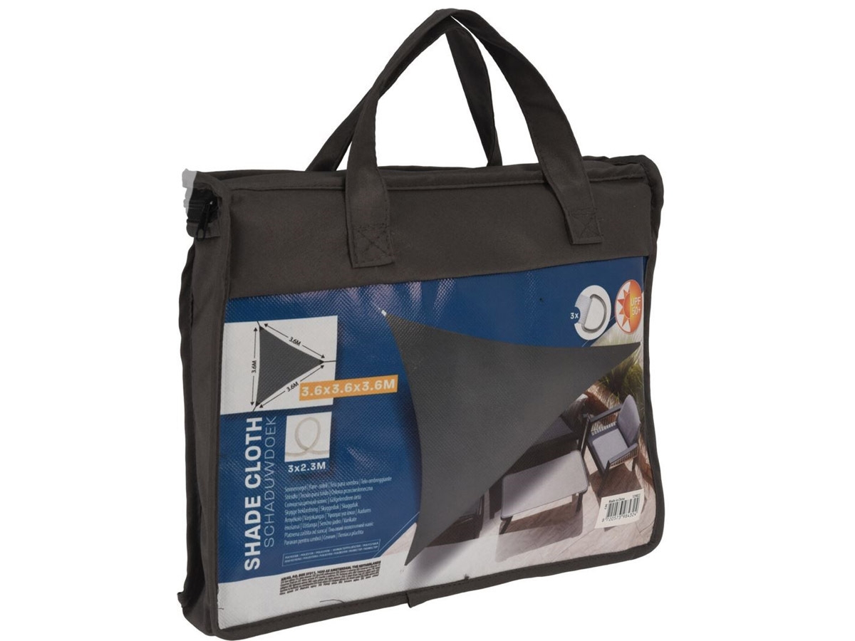 Lona triangular gris para sombra