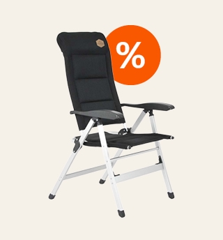 silla plegable reclinable negra con cojín - descuento