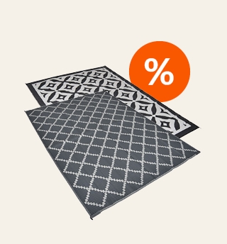 Alfombras geométricas en blanco y negro - set de 2