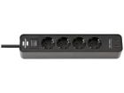 Regleta Brennenstuhl Bremounta con 2 puertos USB-C - Black