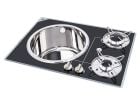 Navy Load cocina fregadero vidrio 60 x 42 de 2 quemadores