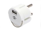 USB enchufe adaptador 2,4 A- Blanco