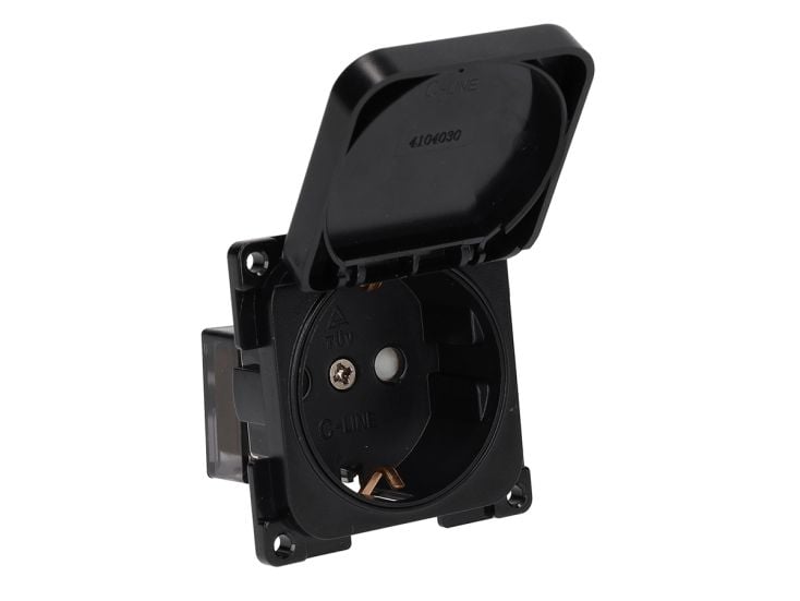 Haba C-Line Schuko 230 V toma de corriente - negra