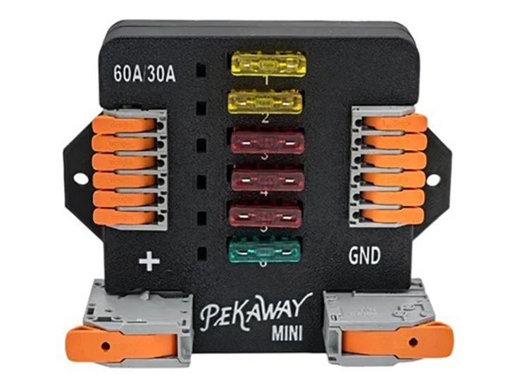 Bloque de fusibles Pekaway Fusy Mini con terminales WAGO