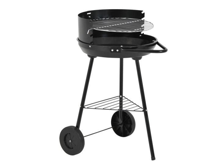 Barbacoa de carbón semiabierta