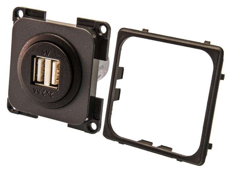 BBA toma doble gris de USB