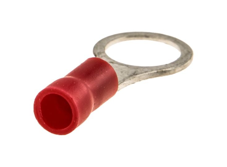 Set de 10 terminales de anillo rojas - 8,4 MM