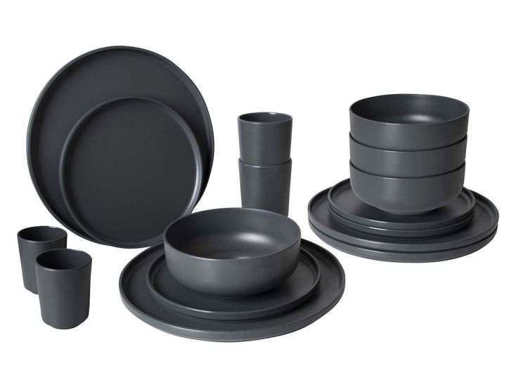 Bo-Camp Industrial Patom vajilla de 16 piezas - Anthracite