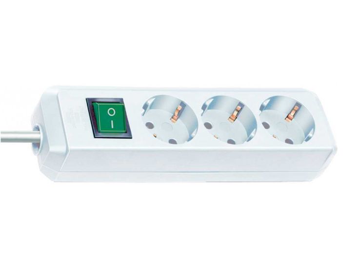 Brennenstuhl Eco-Line regleta de 3 vías con interruptor
