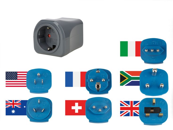 Brennenstuhl kit de enchufes de viaje - apto para 7 países