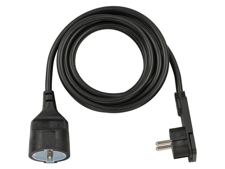 Brennenstuhl Black cable de extensión de enchufe plano - 5 metros