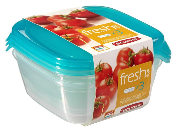Curver Fresh&Go recipientes para alimentos frescos - 3 x 0,80 litros