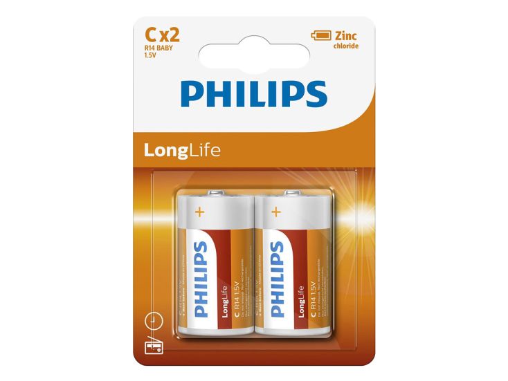 Philips LongLife C pilas - 2 unidades