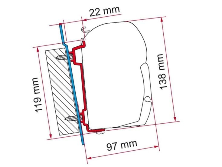 Fiamma F45 adaptador Transit High Roof