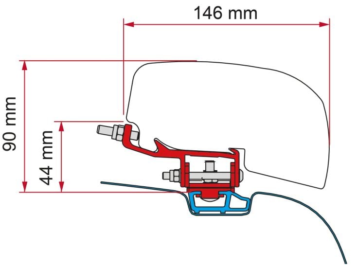 Fiamma F40Van adaptador VW T5 / T6 con C-Rail