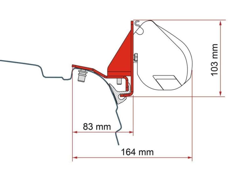 Fiamma F35 adaptador Multirail Reimo VW T5/T6