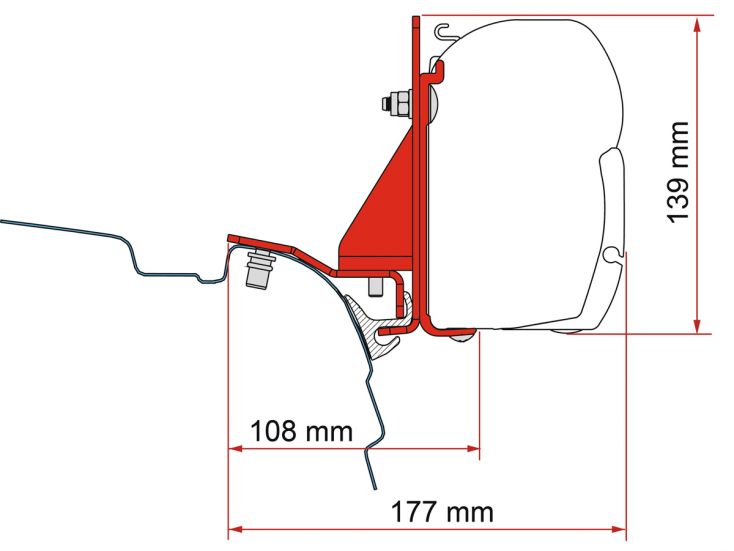 Fiamma F45 adaptador Multirail Reimo VW T5/T6