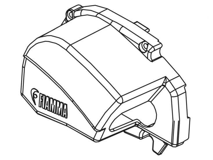 Fiamma tapa final cassette izquierda F80S Polar White