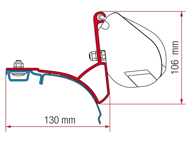 Fiamma F35 adaptador VW T5/T6 Multivan Transporter desde 2003