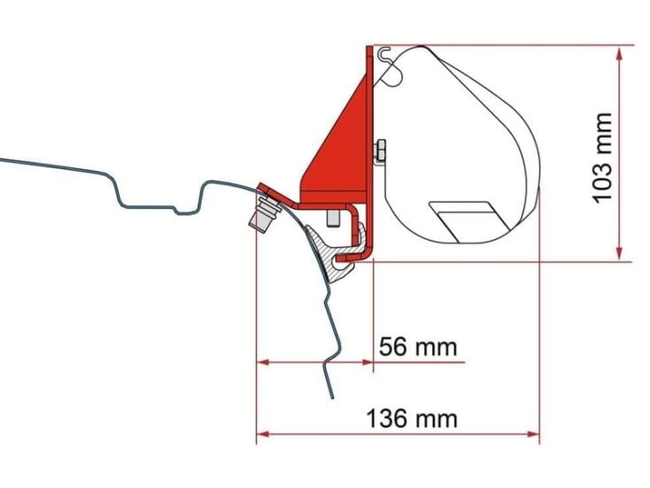 Fiamma F35 adaptador soporte carril combi