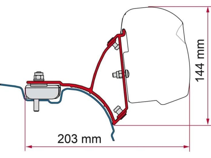 Adaptador Fiamma F43 VW T5/T6 Transporter Multivan