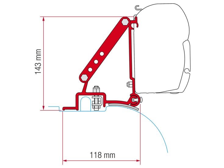 Fiamma F45 adaptador Ducato H2 desde 2006