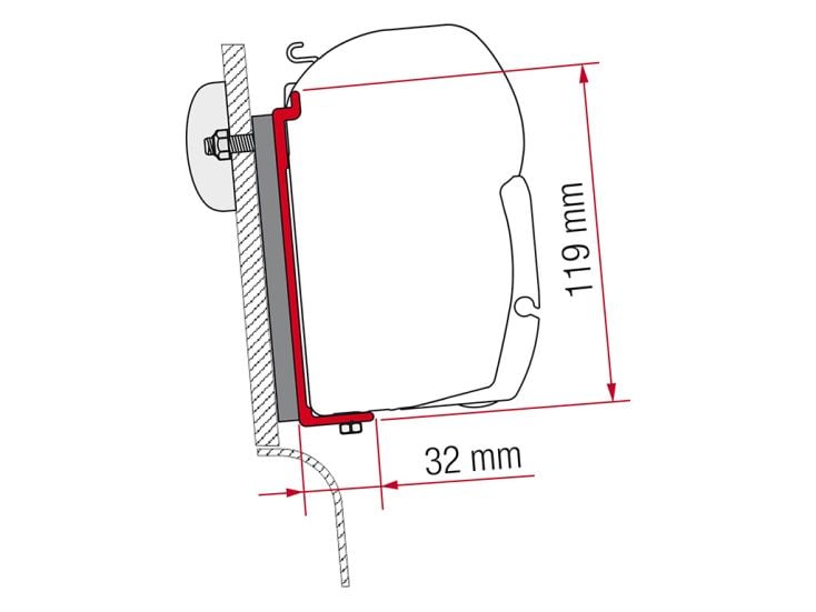 Fiamma F45 adaptador High Roof Adapter Westfalia