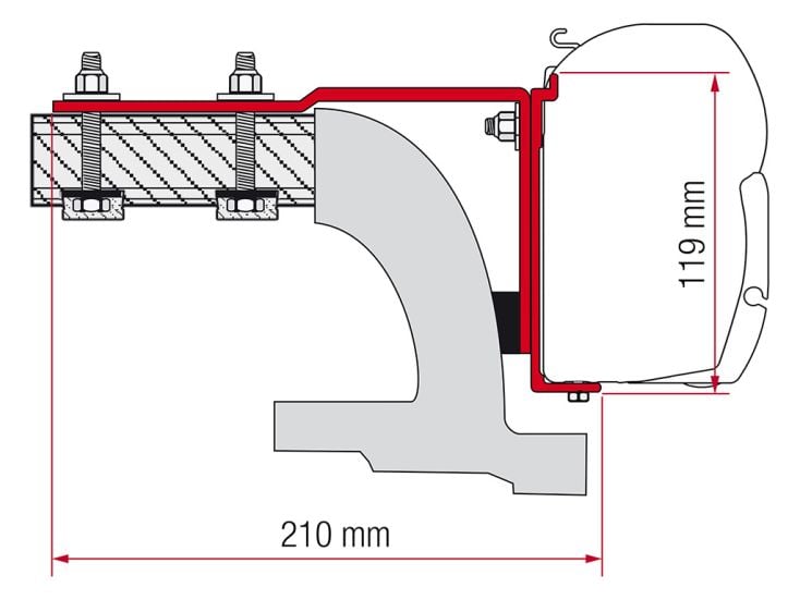 Fiamma F45 adaptador Mercedes Vito anterior a 2004