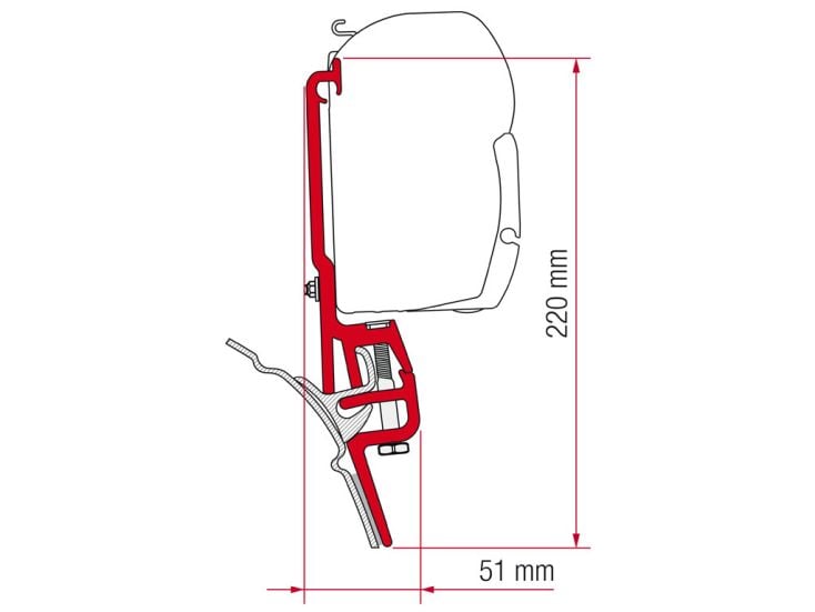 Fiamma F45/F43/F35 adaptador VW T4 Brandrup