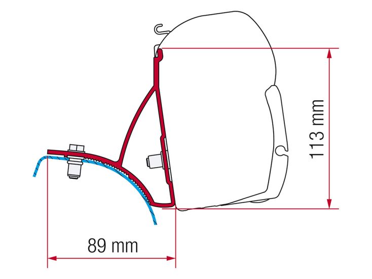 Fiamma F45 adaptador Trafic Vivaro Primastar entre 2001 y 2015