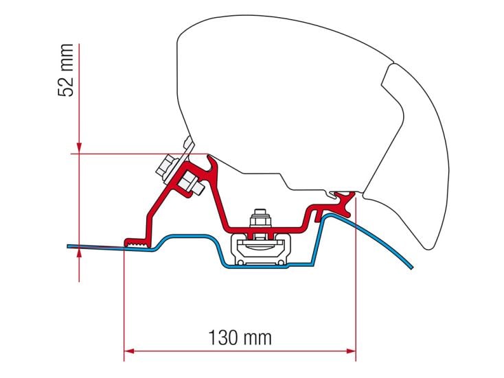 Fiamma F80/F65 adaptador Sprinter with Roof-Rail desde 06-2006