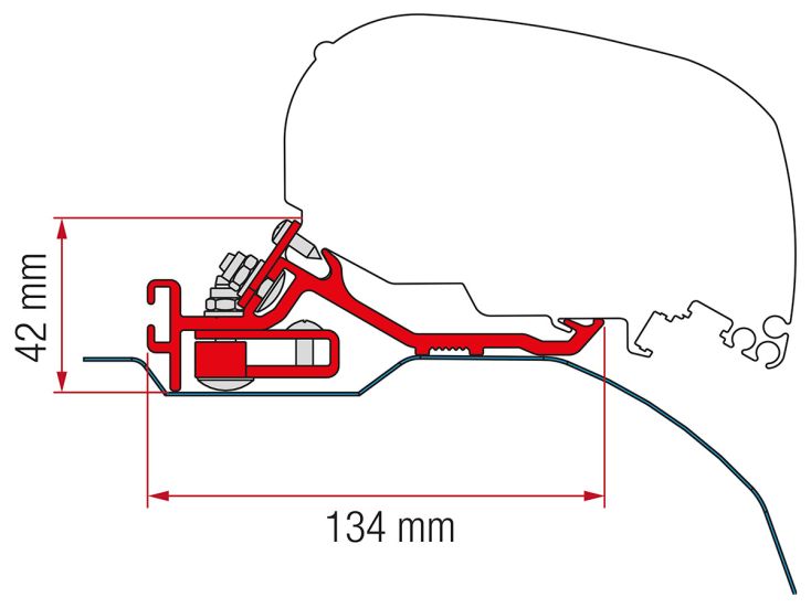 Fiamma adaptador bajo F80 Ducato L4H2 >2006