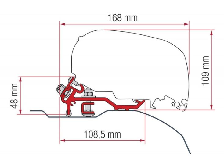 Fiamma F80 adaptador Ducato L2/L3 H2 > 2006 Low Profile
