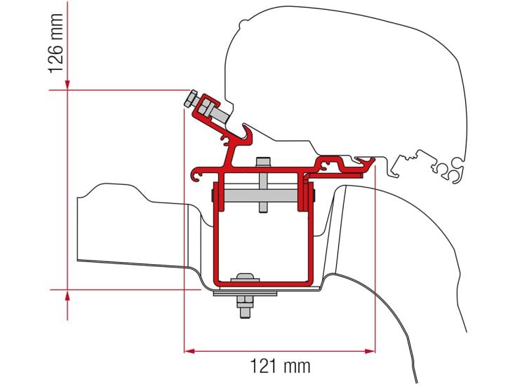 Fiamma F80/F65 adaptador Crafter L3H3 >2017