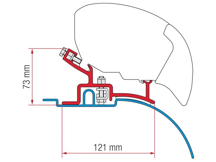 Fiamma F80/F65 adaptador Ducato H2 94-06 High Profile