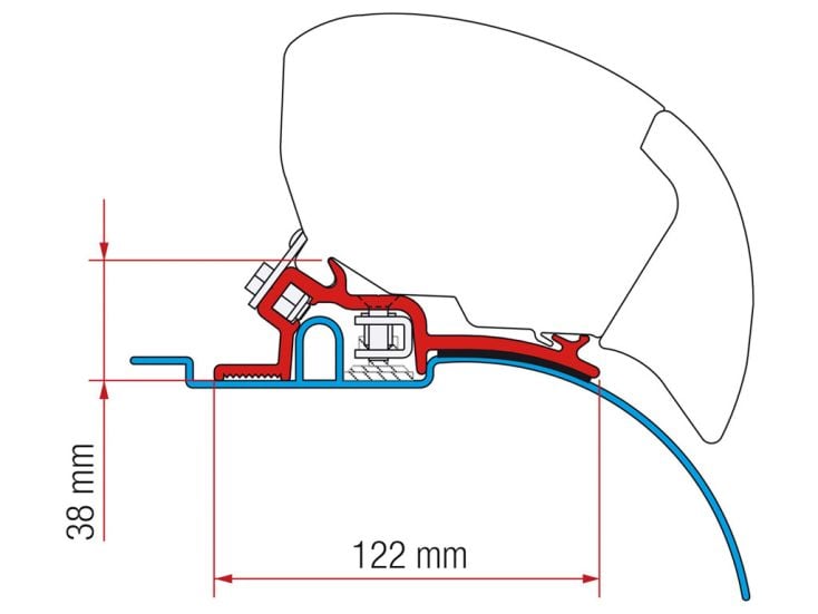 Fiamma F80/F65 adaptador Ducato H2 94-06 Low Profile