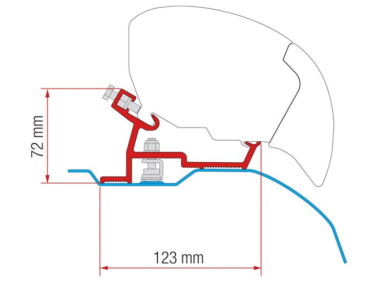 Fiamma F80/F65 adaptador Ducato H2 >2006