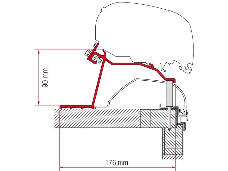 Fiamma F80/F65 adaptador Hobby Caravan >2014