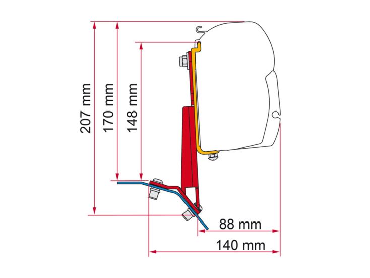 Fiamma F45/F43/F35 adaptador Ford Custom