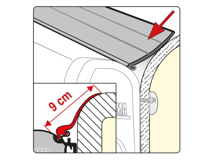 Fiamma Rain Guard L 550 sellador de caucho