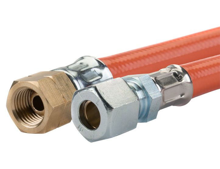 Badé manguera de gas 1/4" izquierda x 10 mm - 40 cm