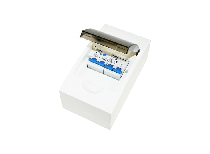 Haba caja de instalación con interruptor diferencial y fusible - blanco