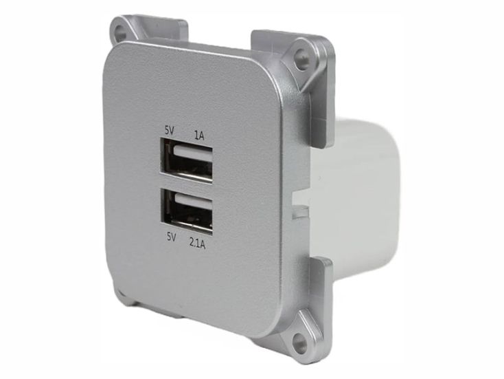 Toma USB plateada empotrada Haba C-Line