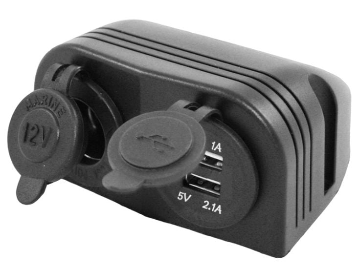 Haba caja empotrada 12 voltios + 2 conexiones USB