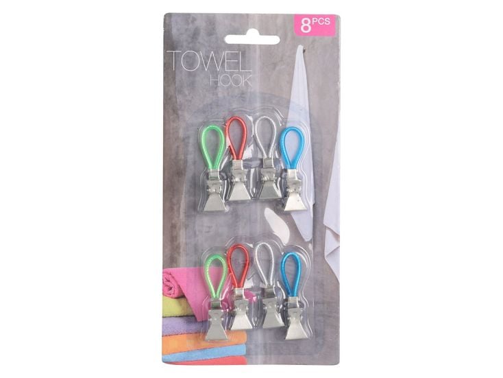 Set de 8 pinzas para paños de toalla