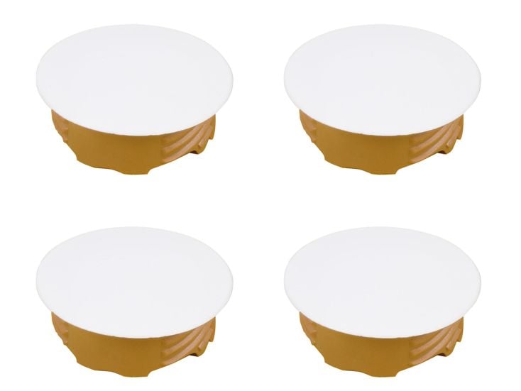 Conectores de esquinas redondos con tapa - blanco