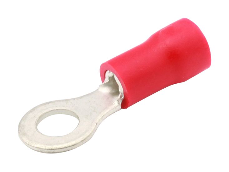 Set de 10 terminales de anillo rojas - 5,3 MM