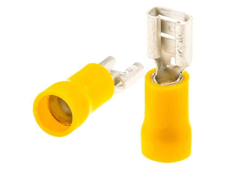 Enchufe hembra plano amarillo