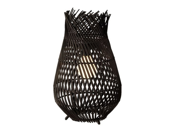 Lumineo Black lámpara solar de mimbre de mesa
