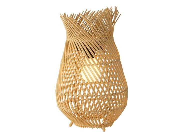 Lumineo Natural lámpara solar de mimbre de mesa